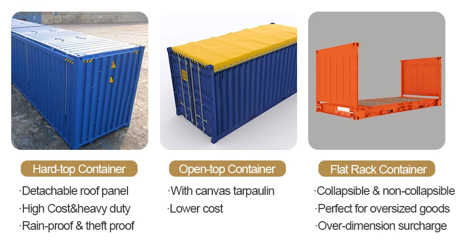 Conteneur à toit rigide ? Conteneur souple à toit ouvert ? Ou un conteneur à rack plat ?